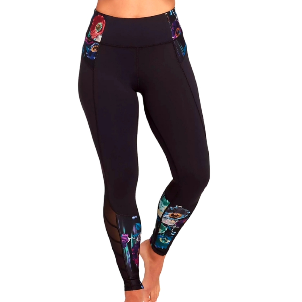 NWT Calia by Carrie Underwood Essential High Rise Legging Black Floral Sz XS